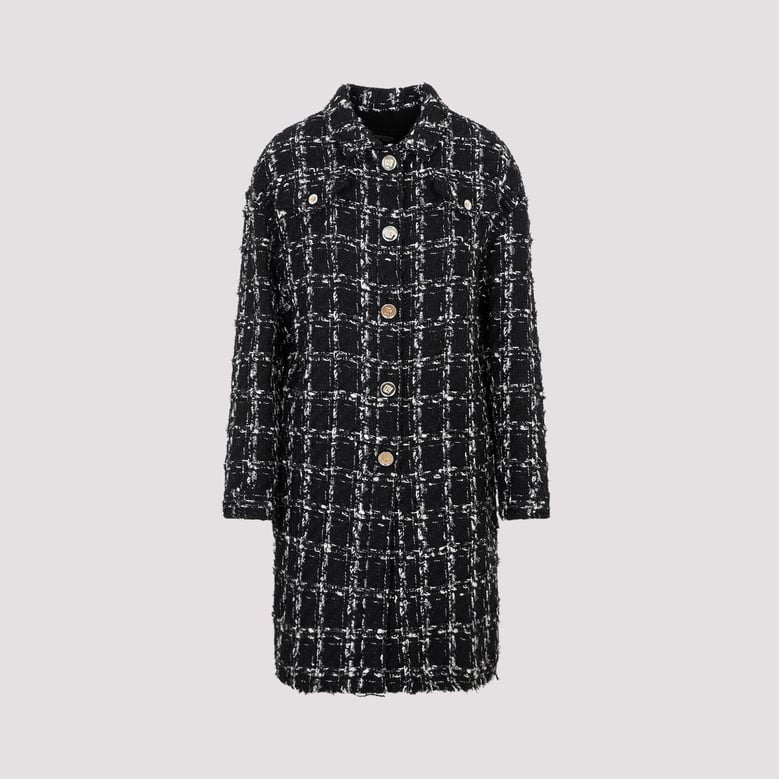 checked bouclé coat by Selfnex
