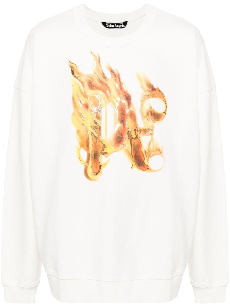 burning monogram crewneck by Selfnex