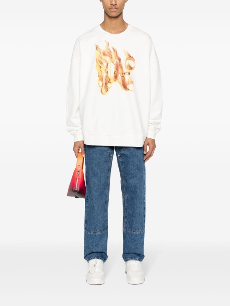 burning monogram crewneck by Selfnex