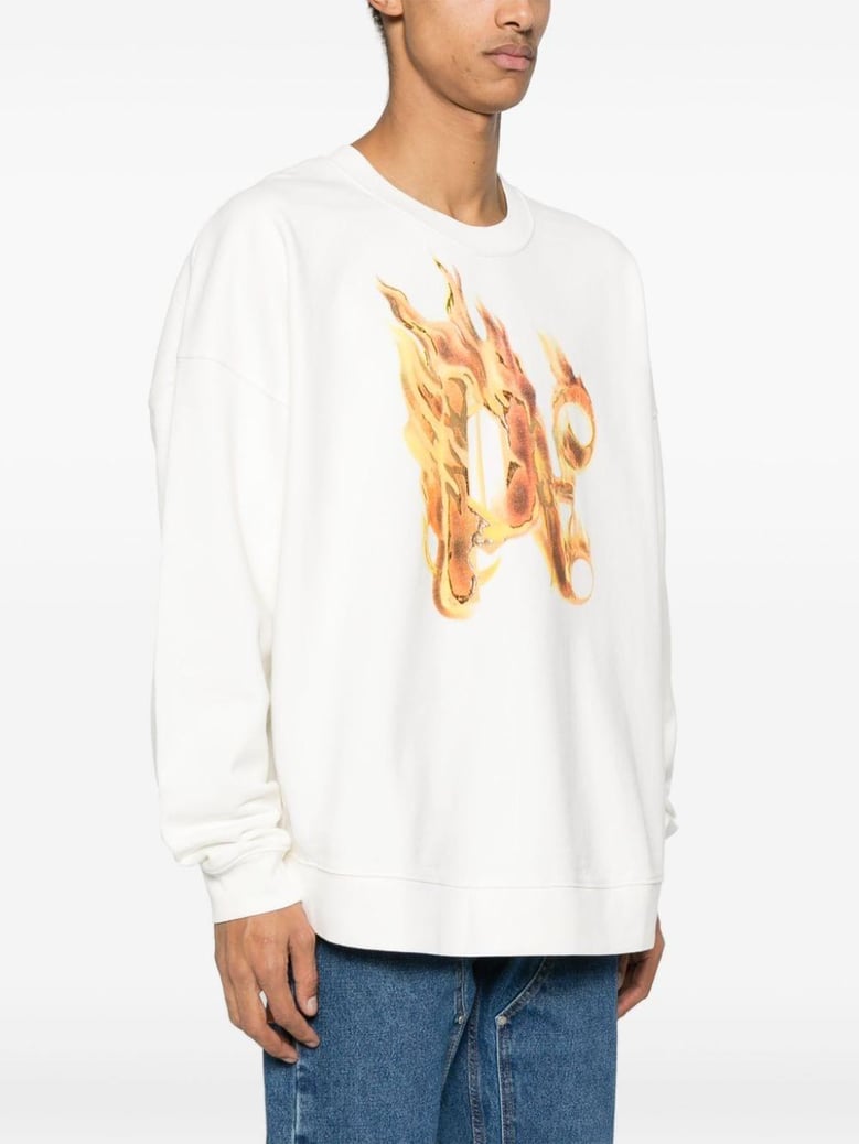 burning monogram crewneck by Selfnex