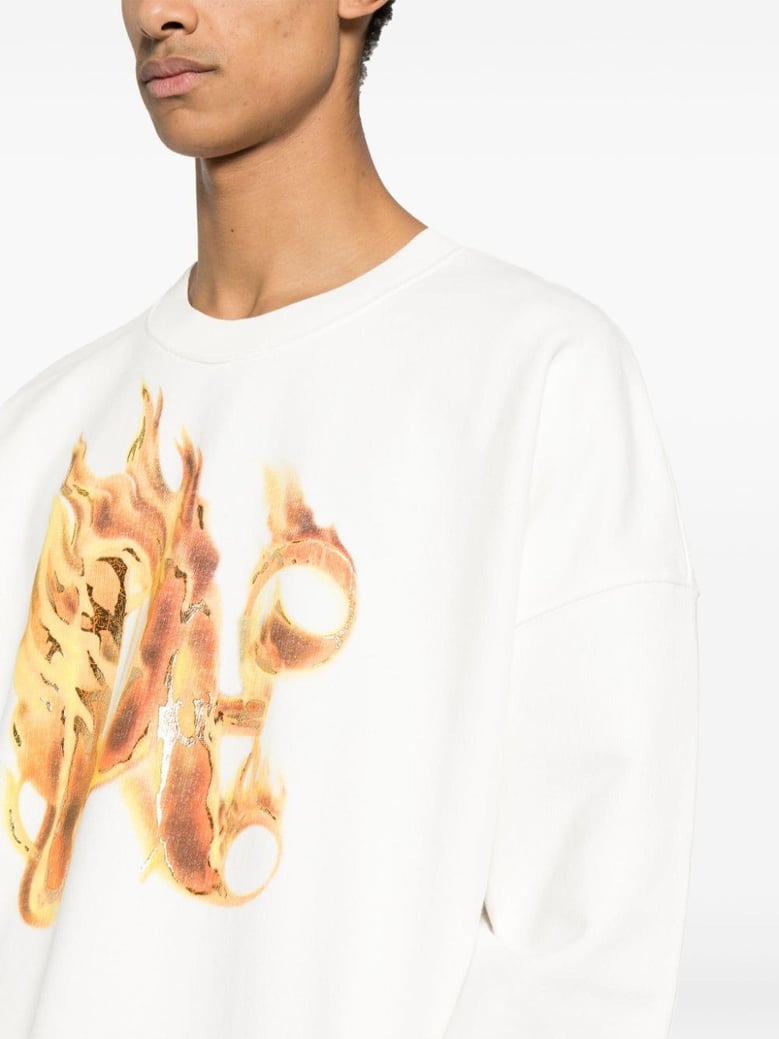 burning monogram crewneck by Selfnex