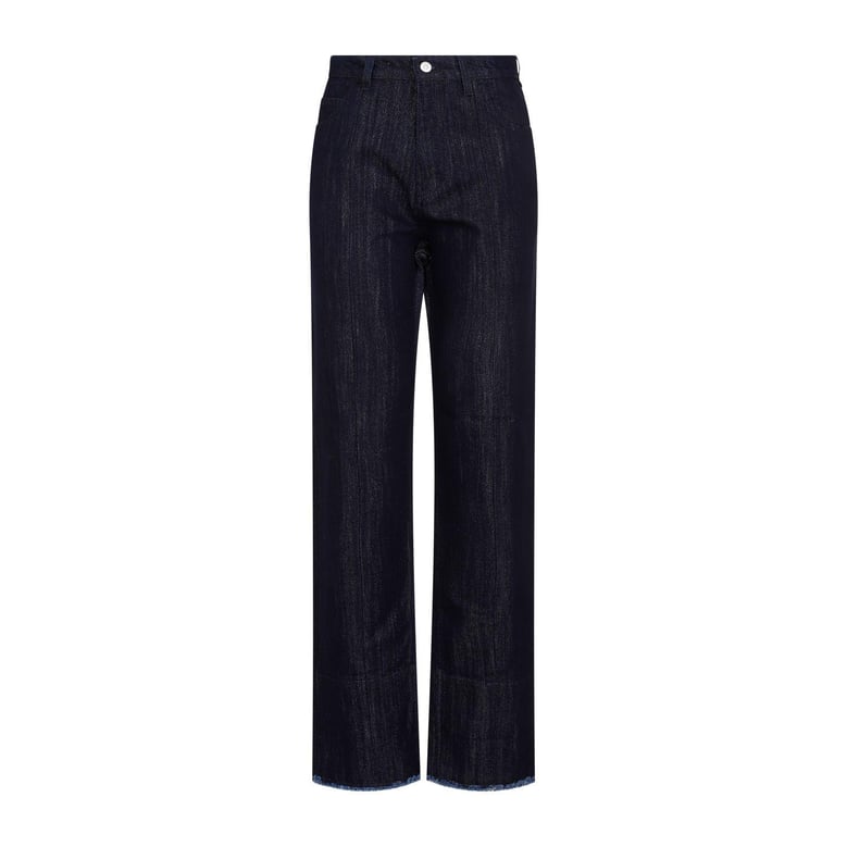 cropped high waist tapered jeans by Selfnex