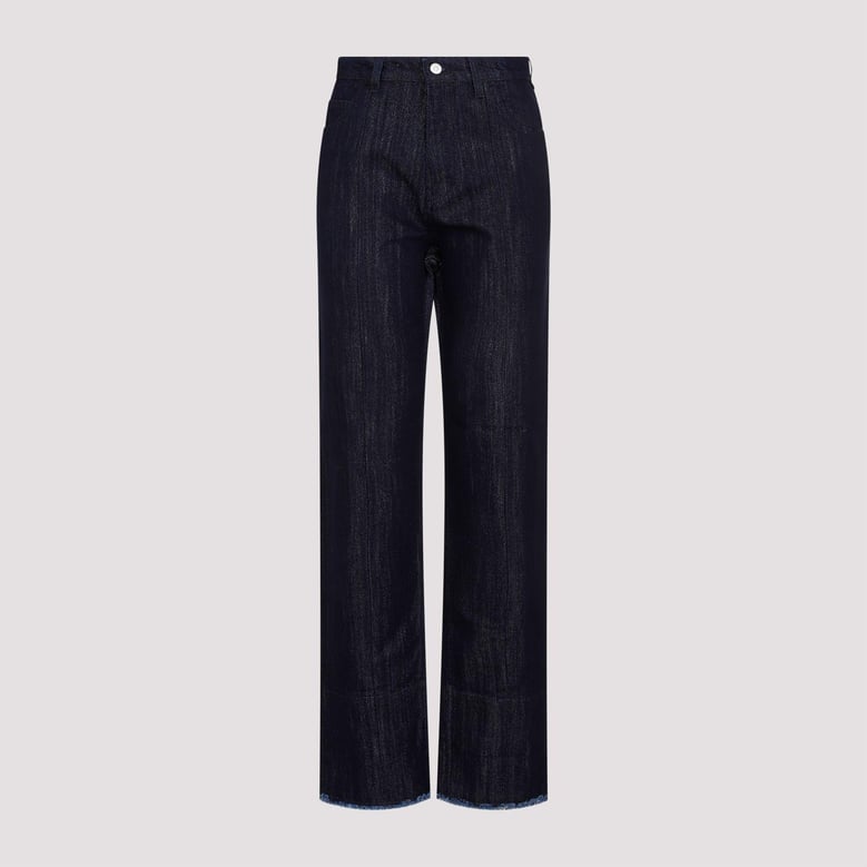 cropped high waist tapered jeans by Selfnex