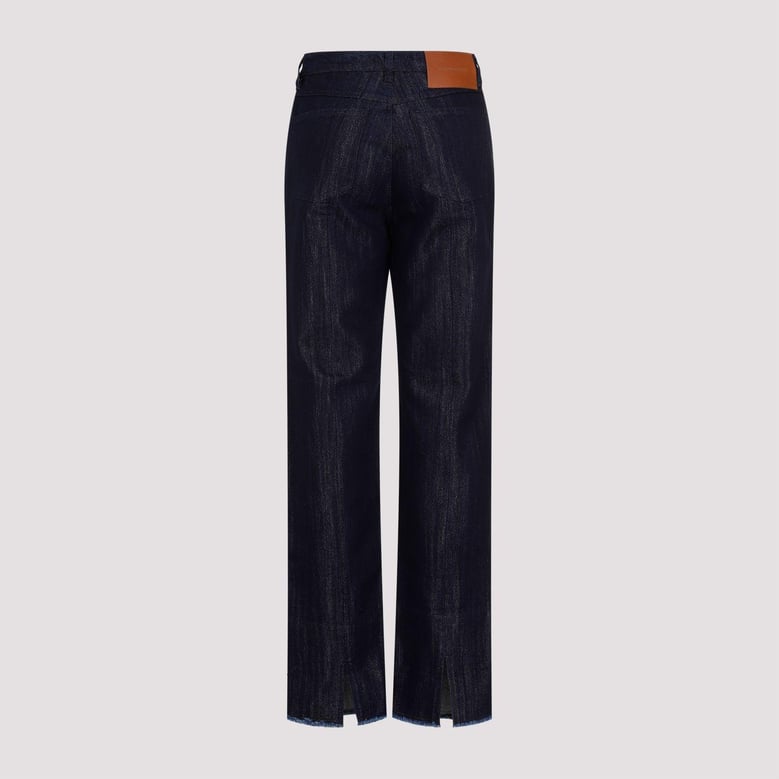 cropped high waist tapered jeans by Selfnex