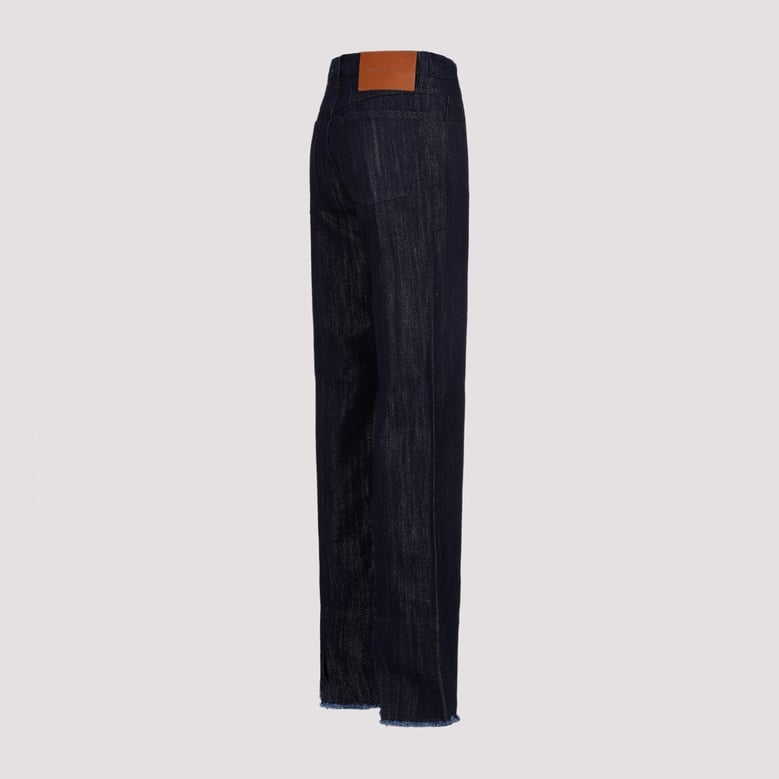cropped high waist tapered jeans by Selfnex