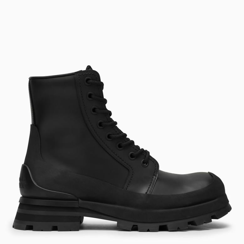 wander leather lace-up boots by Selfnex