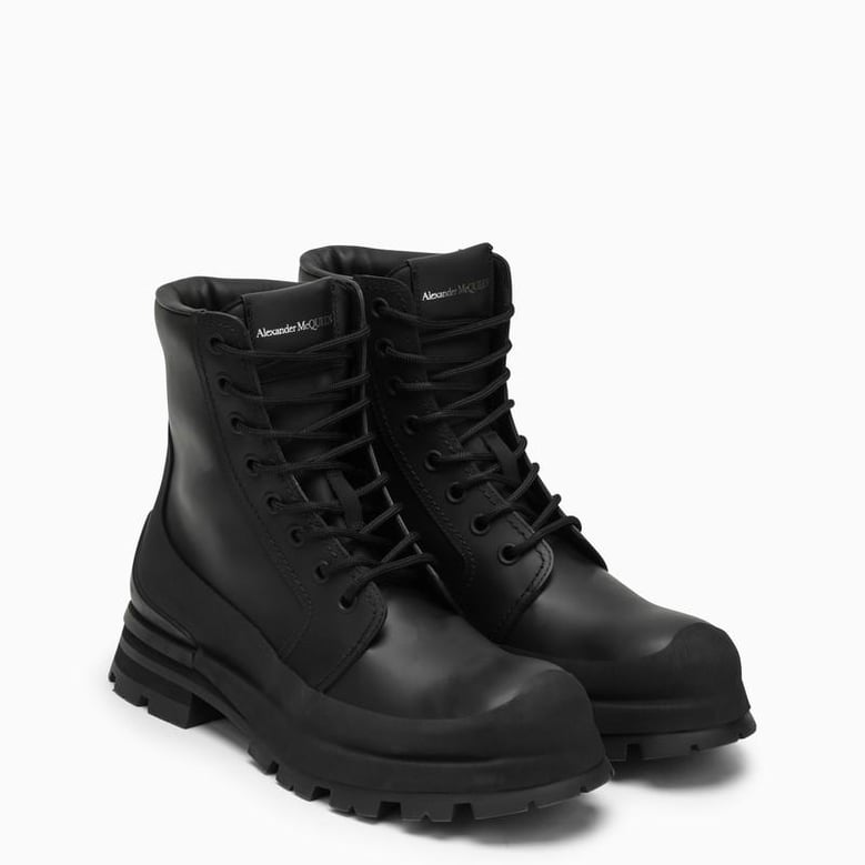 wander leather lace-up boots by Selfnex