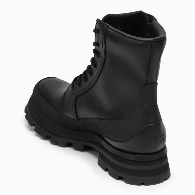 wander leather lace-up boots by Selfnex