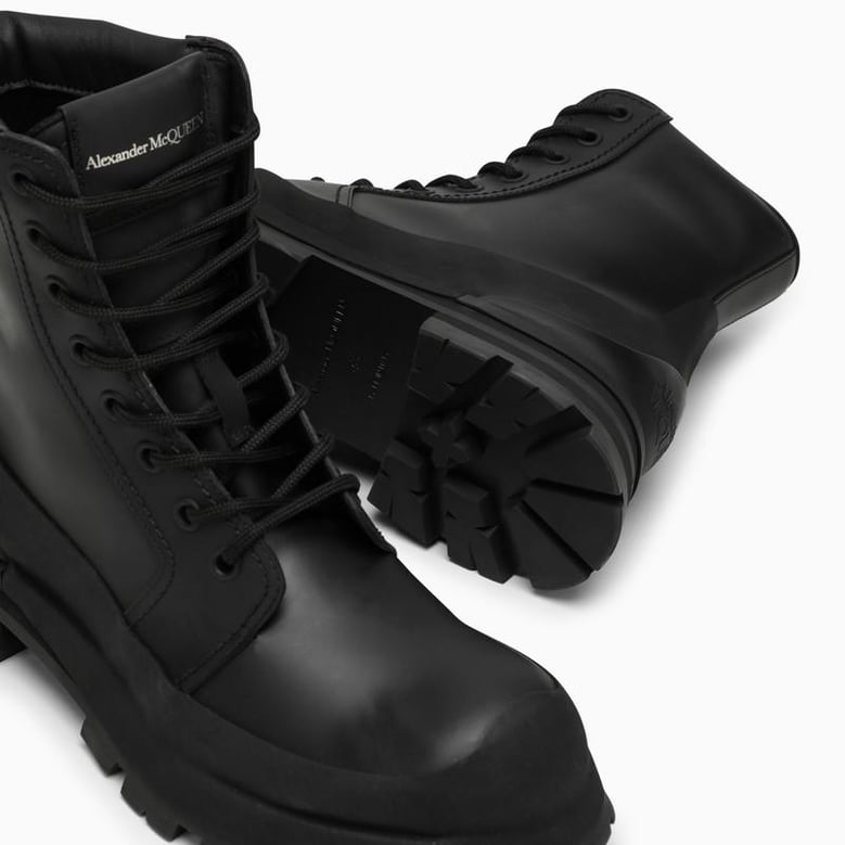 wander leather lace-up boots by Selfnex