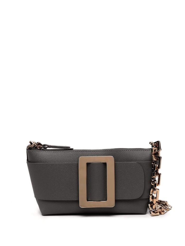 buckle pouchette epsom leather handbag by Selfnex