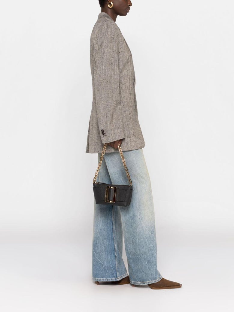 buckle pouchette epsom leather handbag by Selfnex