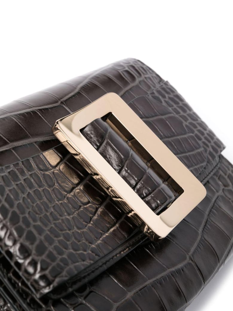 buckle travel case croco embossed leather clutch bag by Selfnex