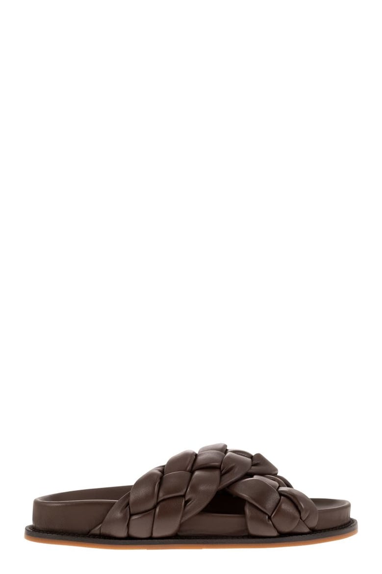 braided leather fussbett sandal by Selfnex