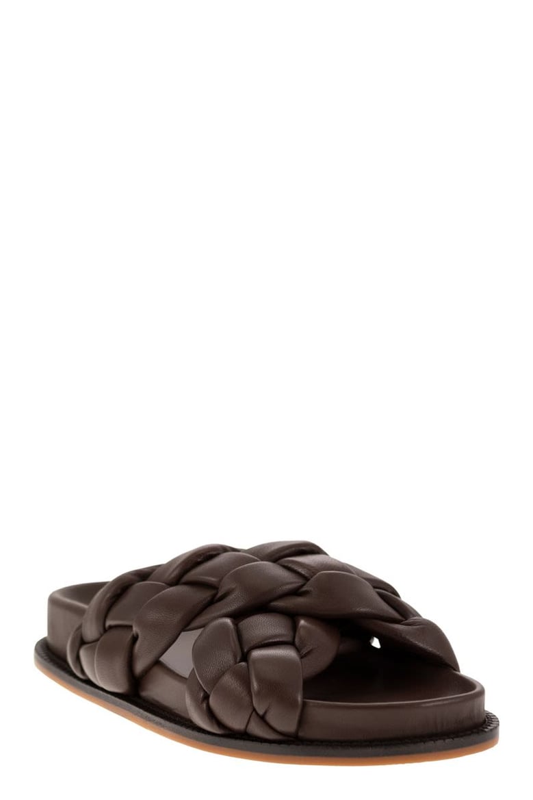 braided leather fussbett sandal by Selfnex