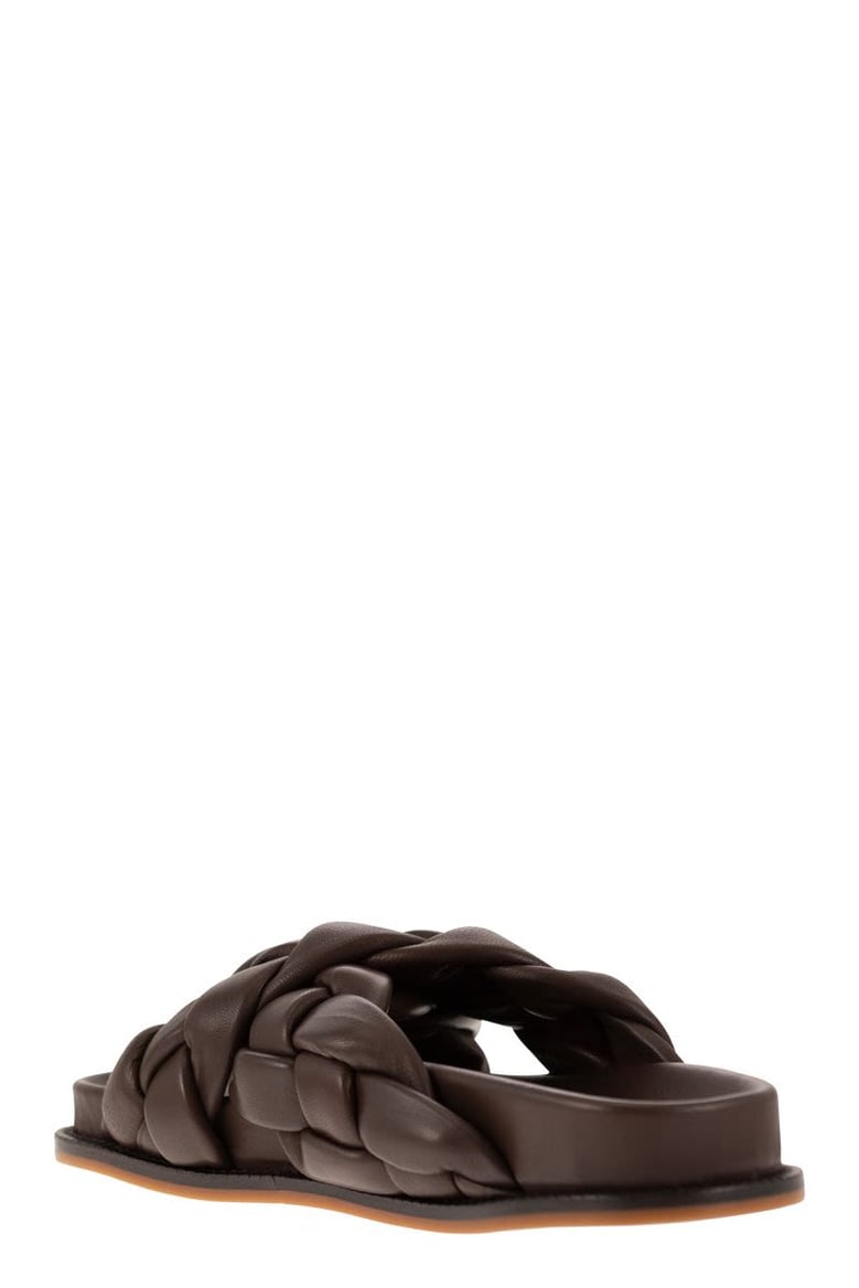 braided leather fussbett sandal by Selfnex