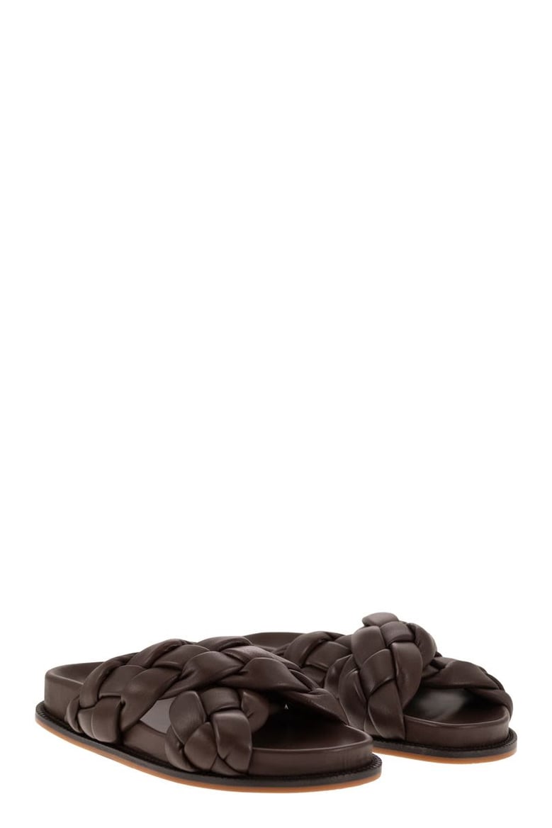 braided leather fussbett sandal by Selfnex