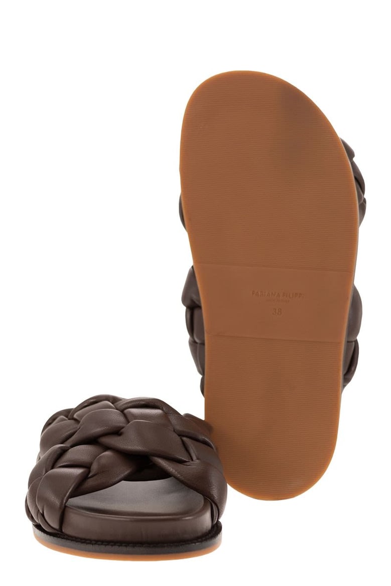 braided leather fussbett sandal by Selfnex