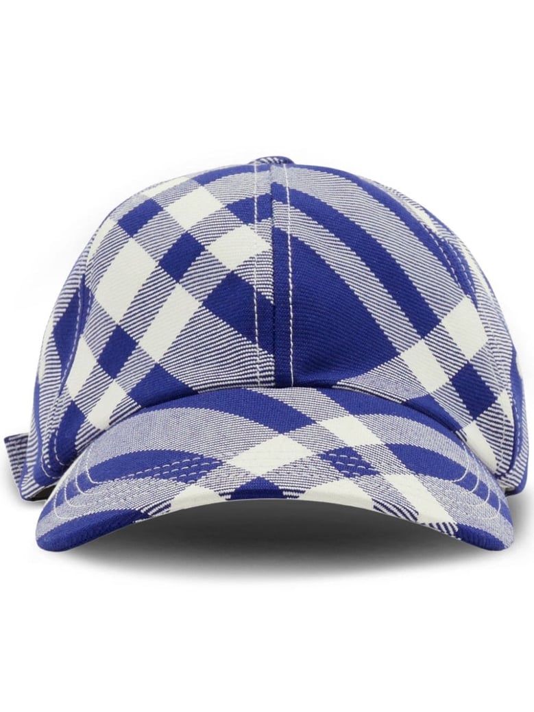 check motif baseball cap by Selfnex