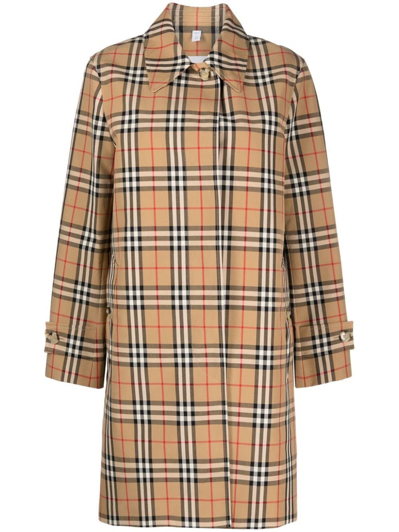 check motif raincoat by Selfnex