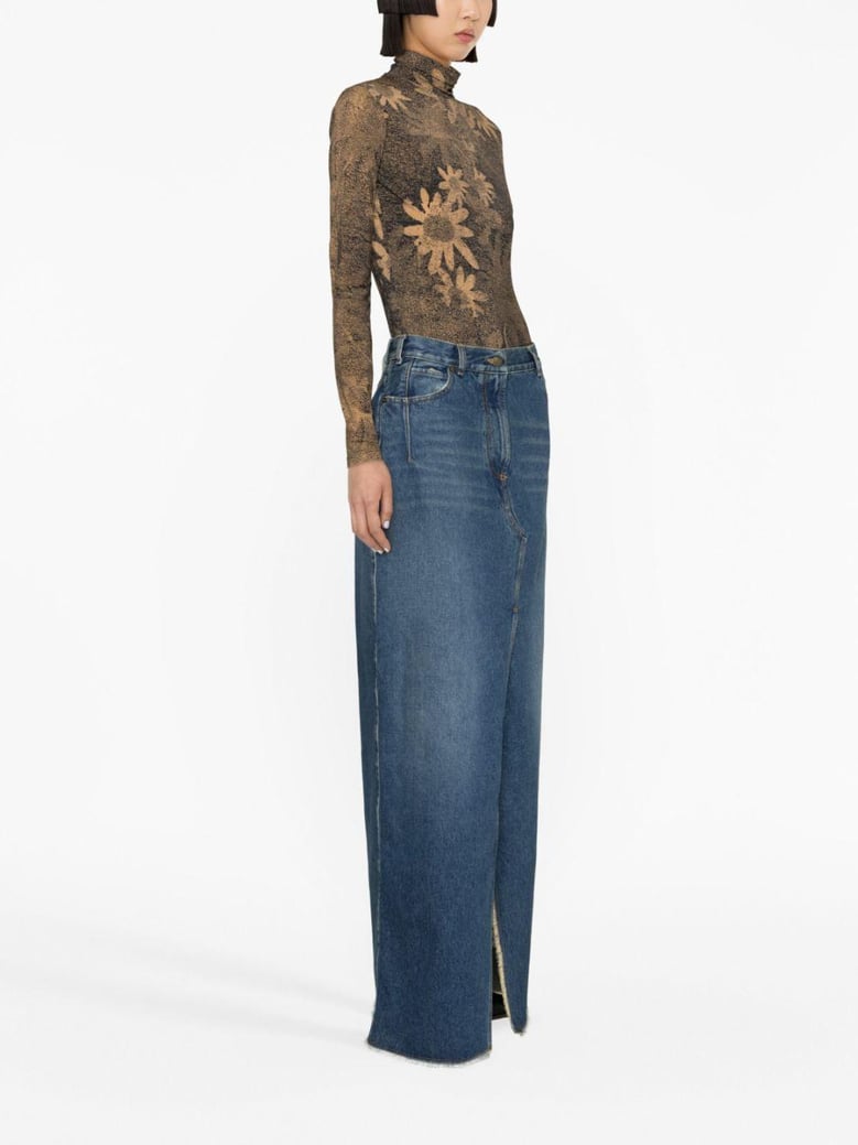 emma denim long skirt by Selfnex