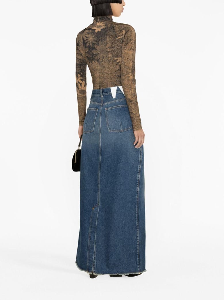 emma denim long skirt by Selfnex
