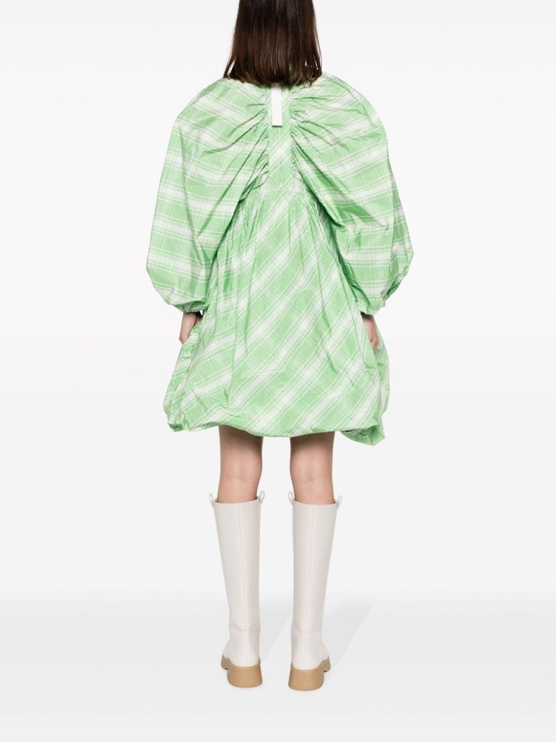 plaid-check pattern mini dress by Selfnex