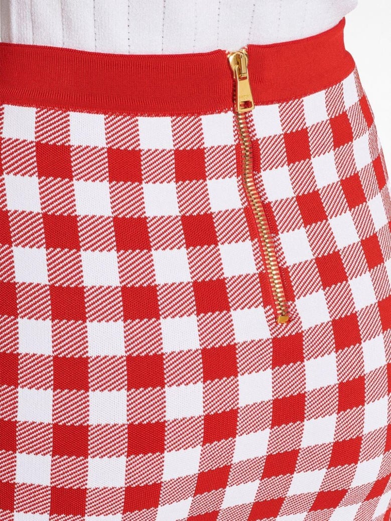 vichy buttoned mini skirt by Selfnex
