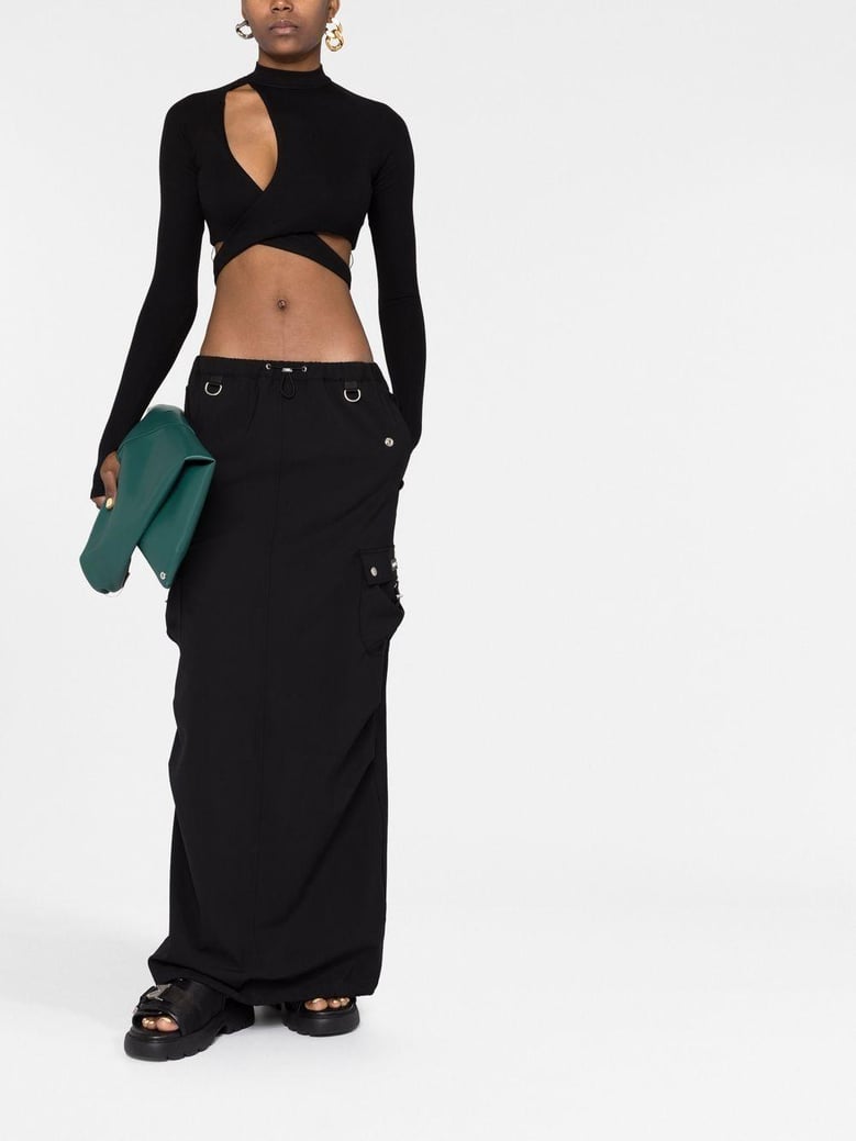 tailored cargo maxi skirt by Selfnex
