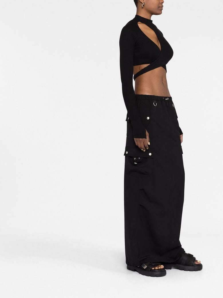 tailored cargo maxi skirt by Selfnex