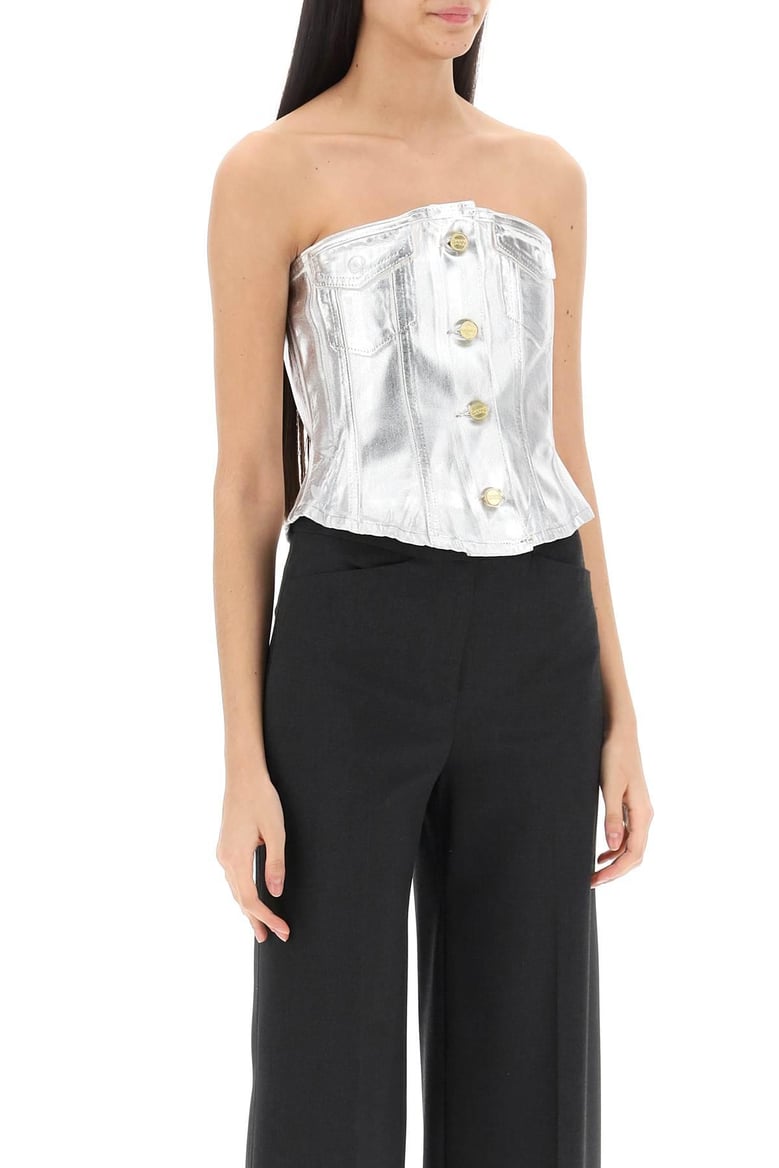 organic cotton denim corset by Selfnex
