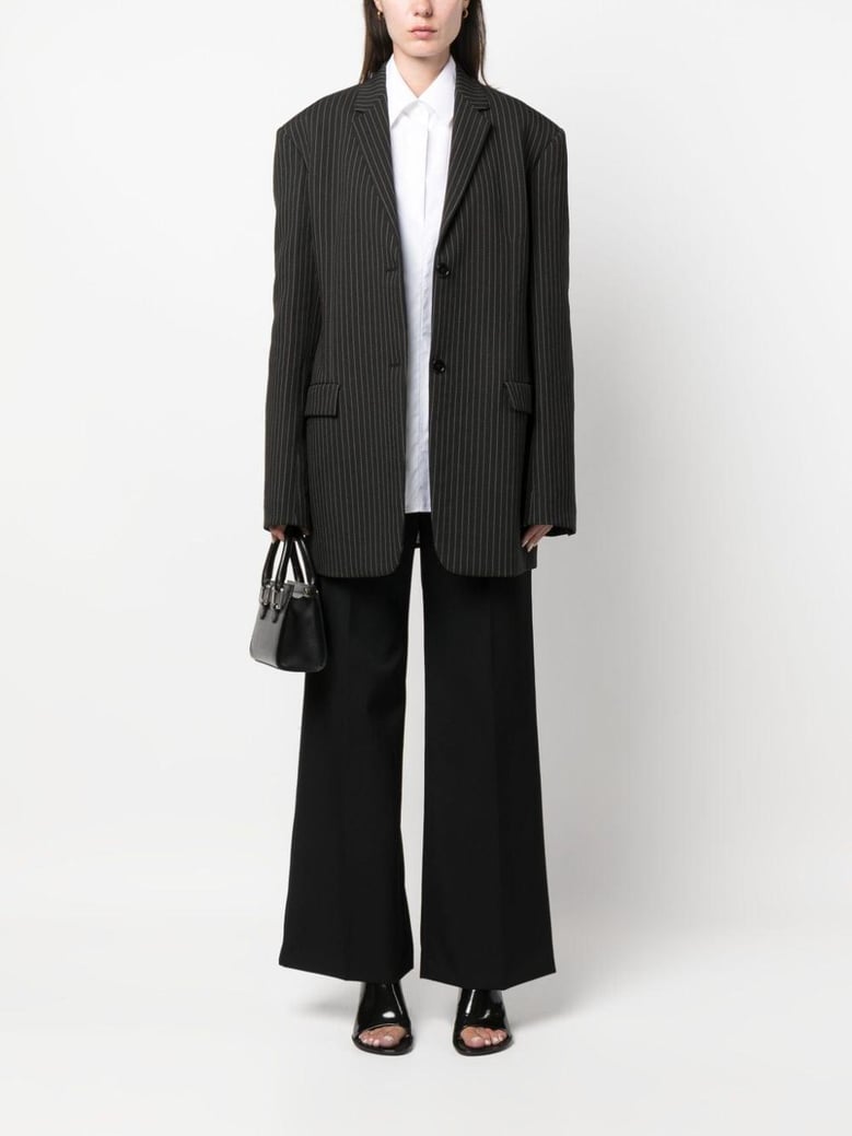 wide leg wool trousers by Selfnex