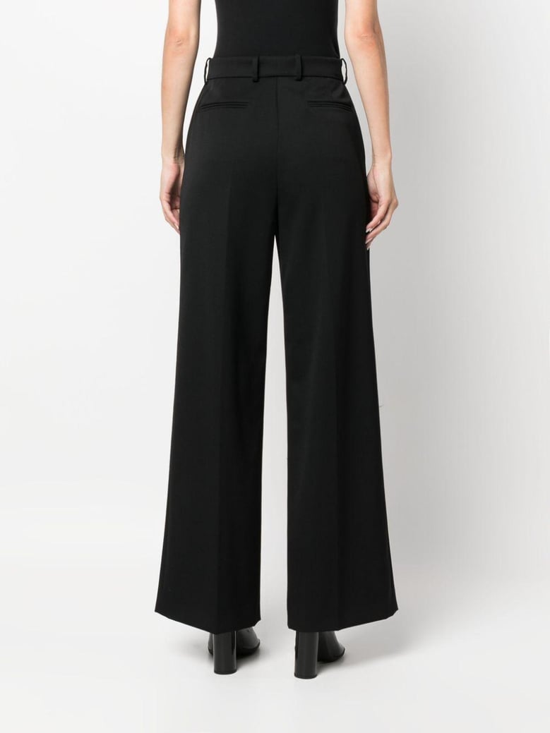 wide leg wool trousers by Selfnex