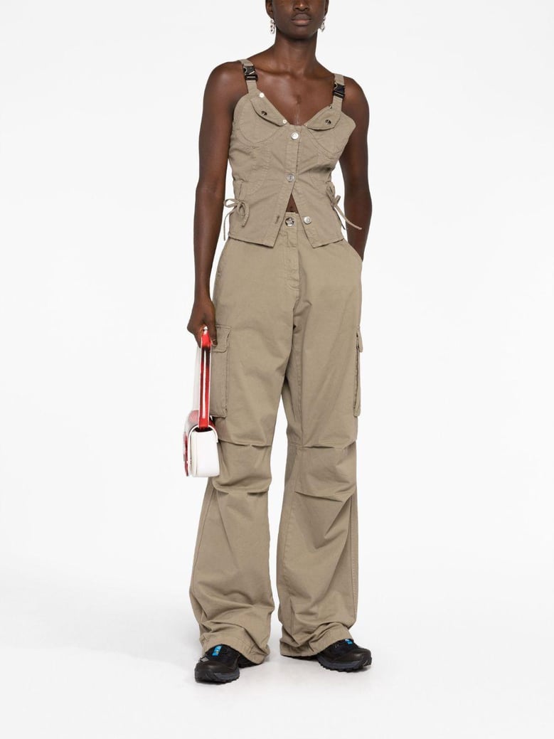 wide leg cargo trousers by Selfnex