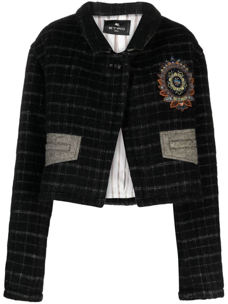 wool blend cropped jacket by Selfnex