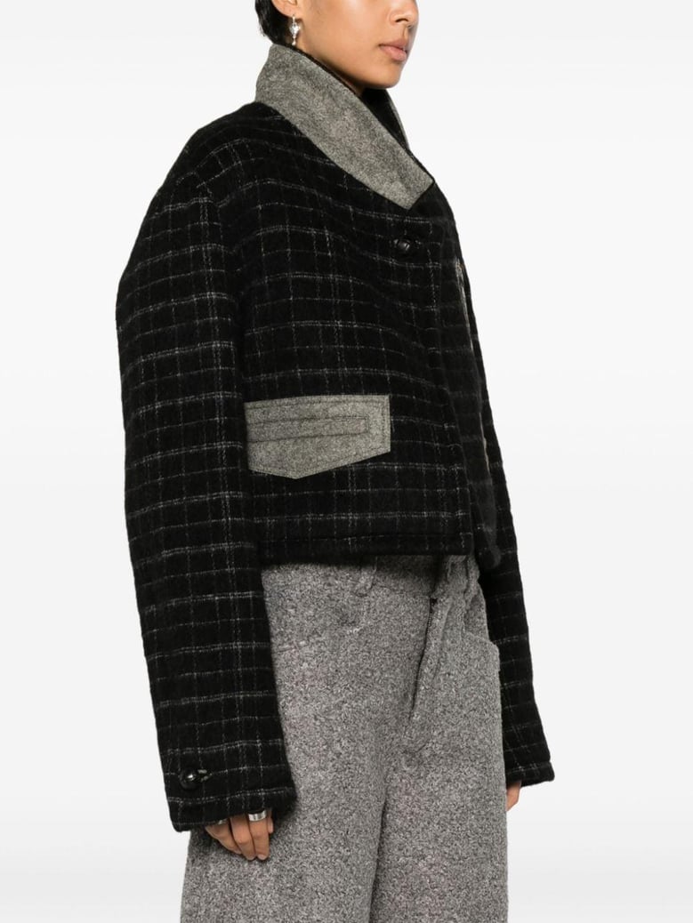 wool blend cropped jacket by Selfnex