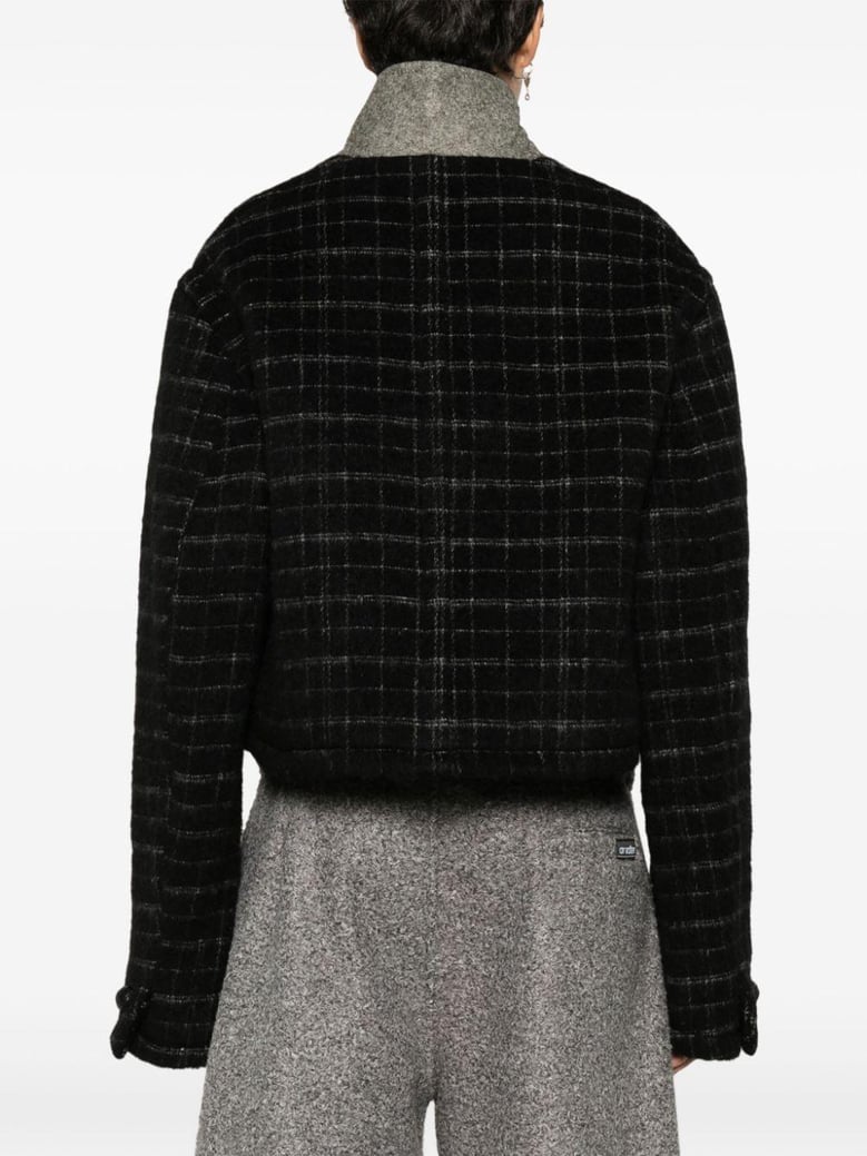 wool blend cropped jacket by Selfnex