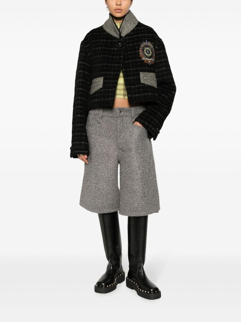 wool blend cropped jacket by Selfnex