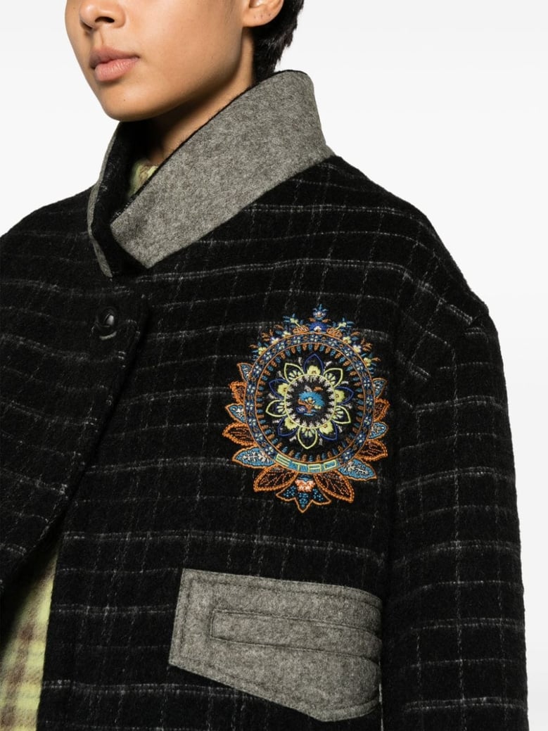 wool blend cropped jacket by Selfnex