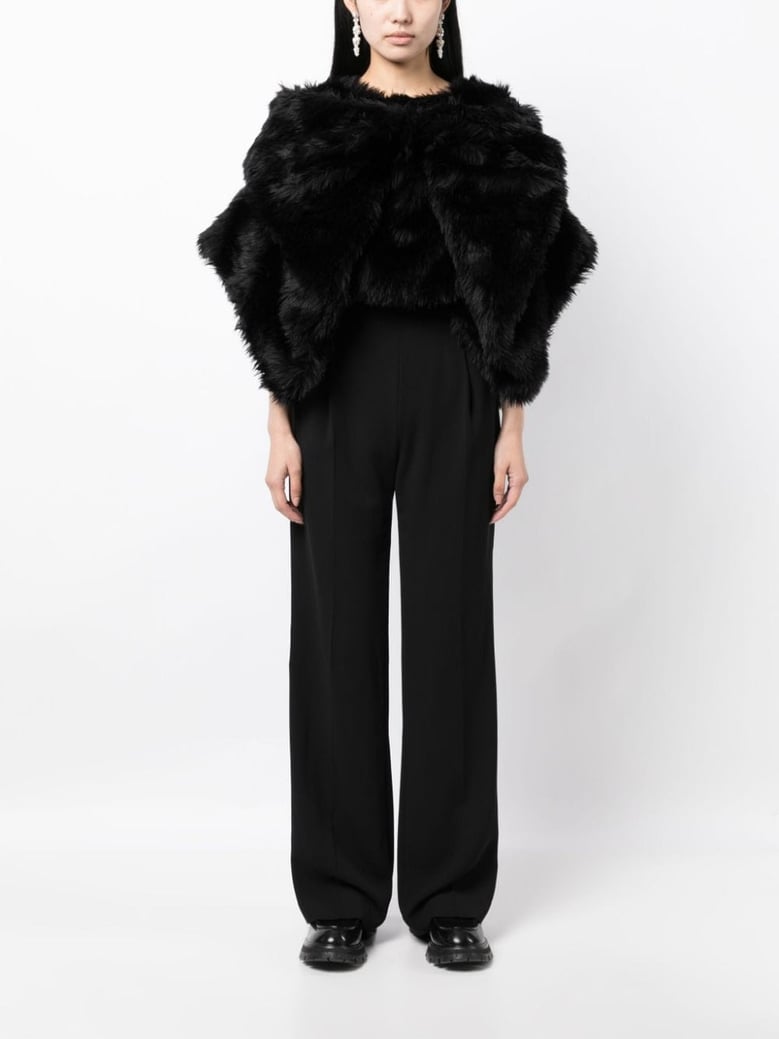 faux fur cropped jacket by Selfnex
