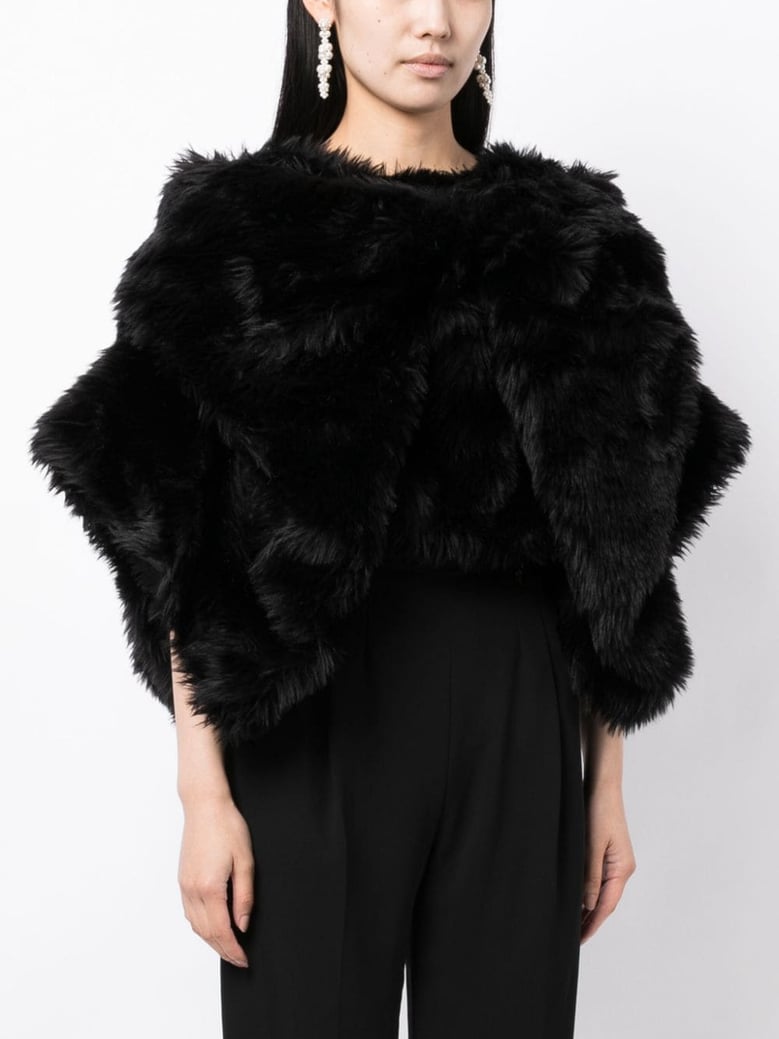 faux fur cropped jacket by Selfnex