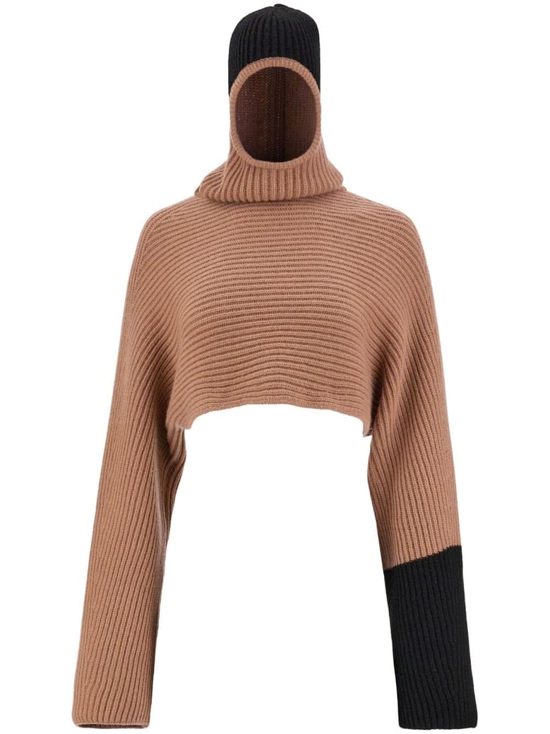 cashmere cropped hoodie by Selfnex