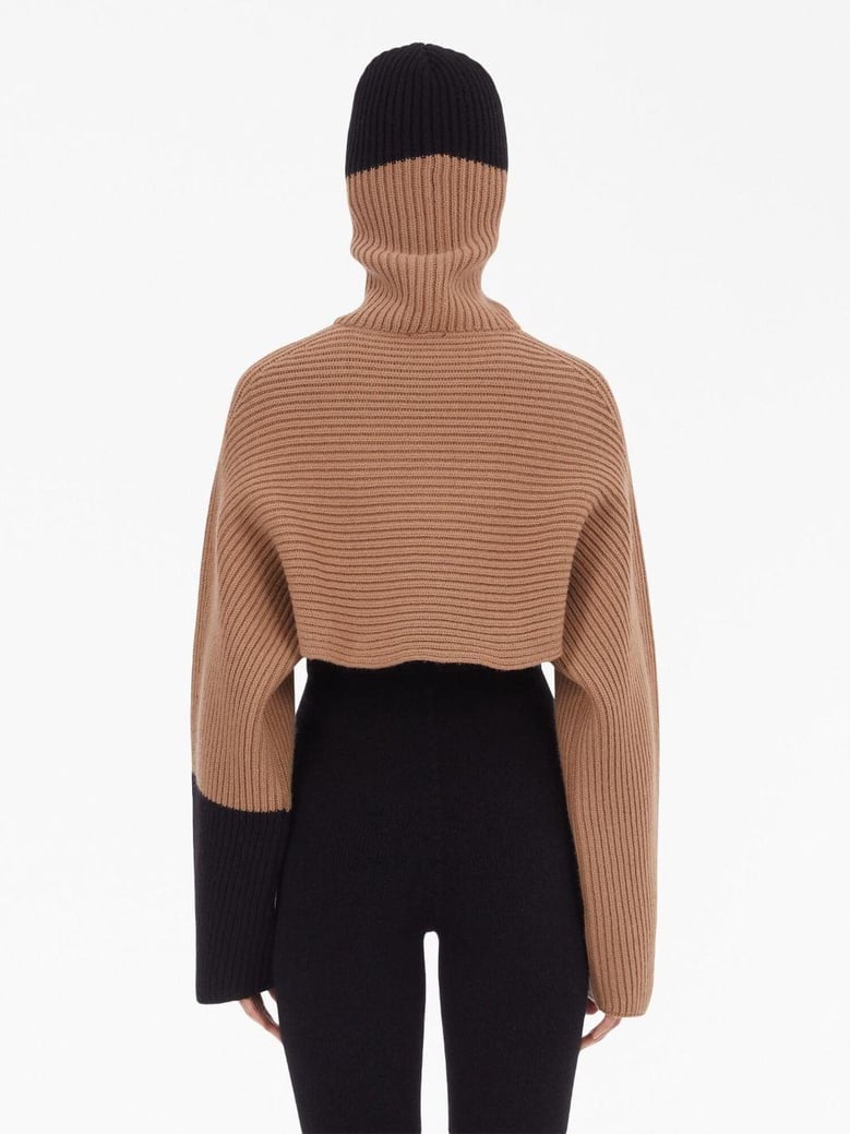 cashmere cropped hoodie by Selfnex
