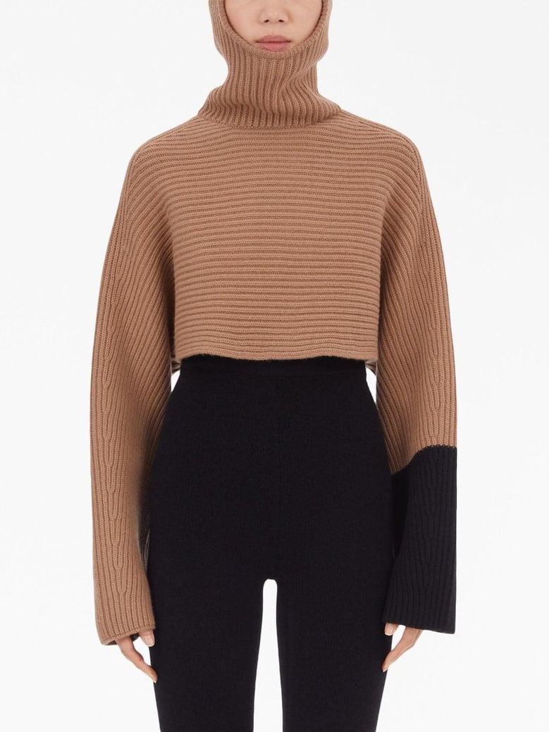 cashmere cropped hoodie by Selfnex