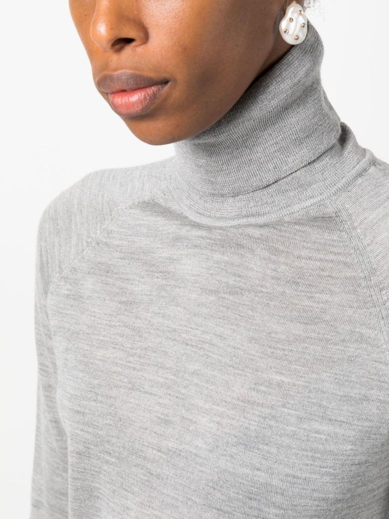 wool and cashmere blend high neck sweater by Selfnex