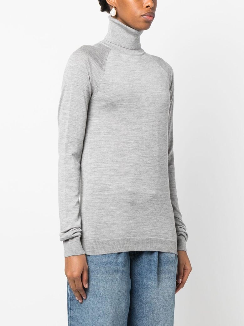 wool and cashmere blend high neck sweater by Selfnex