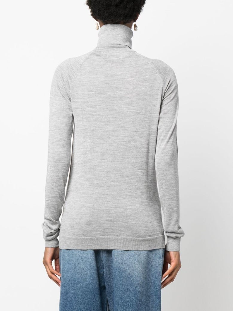 wool and cashmere blend high neck sweater by Selfnex