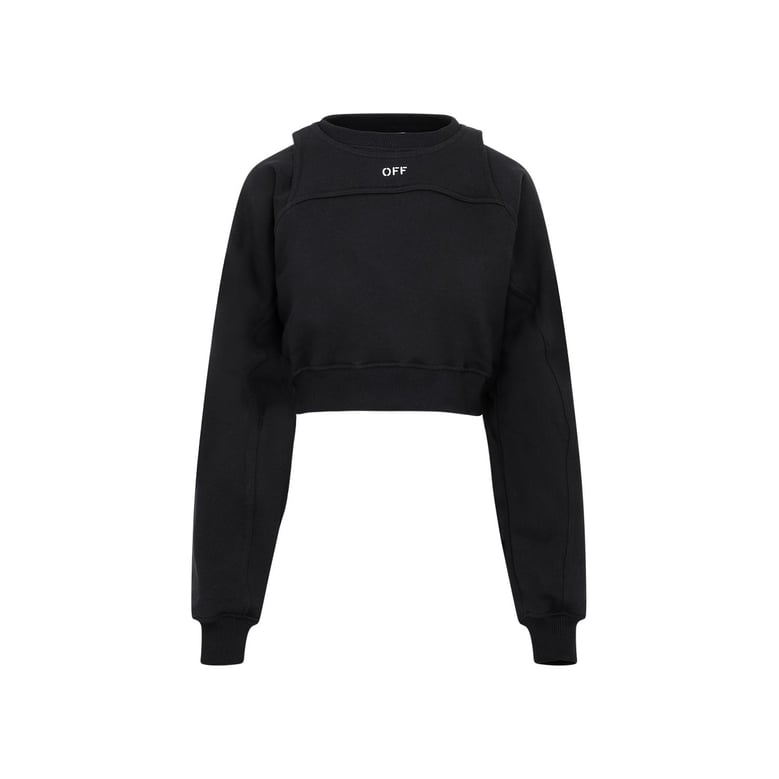 logo cropped cotton sweatshirt by Selfnex