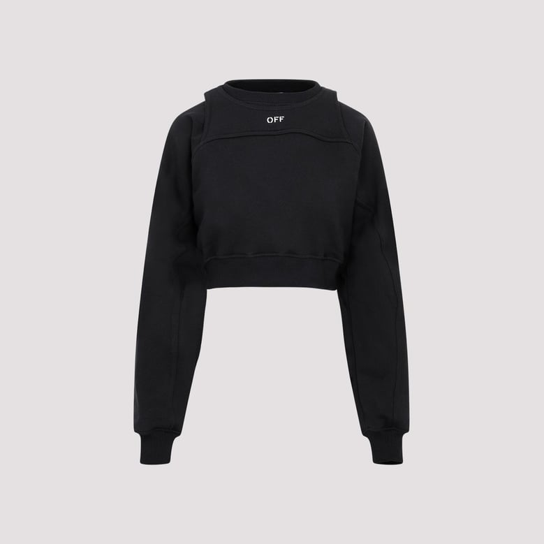 logo cropped cotton sweatshirt by Selfnex
