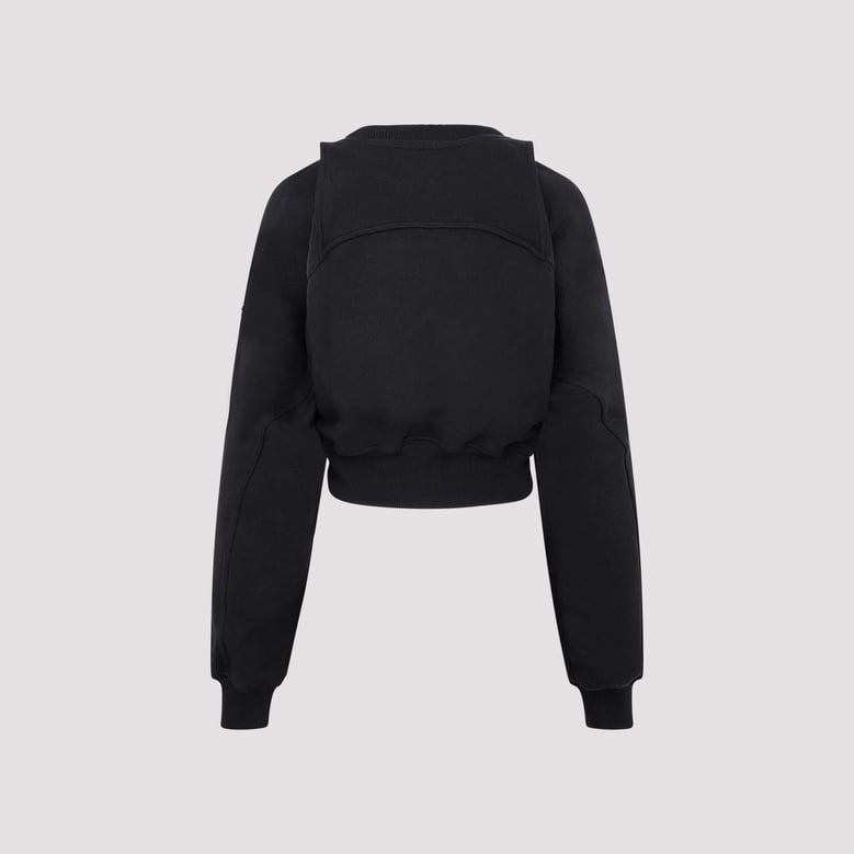 logo cropped cotton sweatshirt by Selfnex
