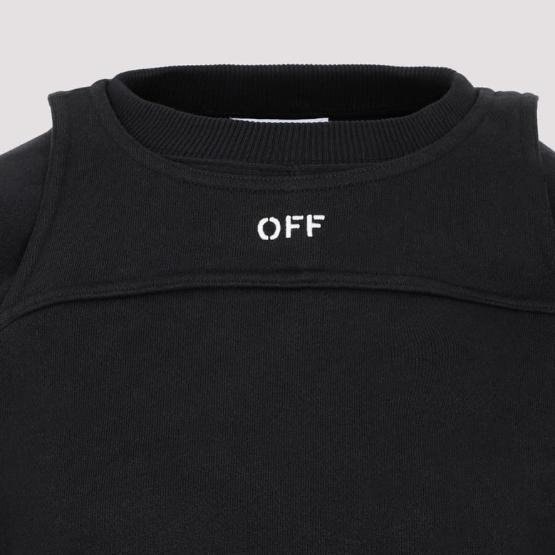 logo cropped cotton sweatshirt by Selfnex